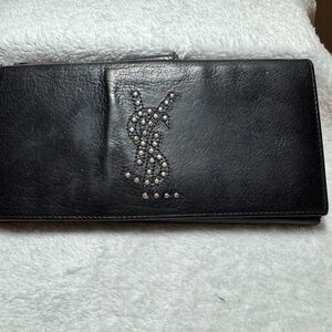 Yves Saint Laurent Textured Black Leather Accessory